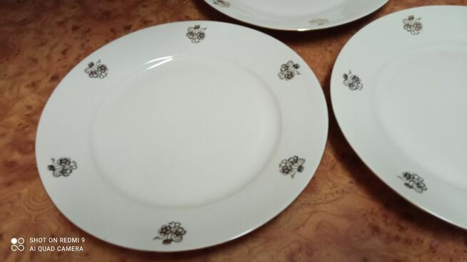 Duże 3 talerze porcelana Huta Karolina