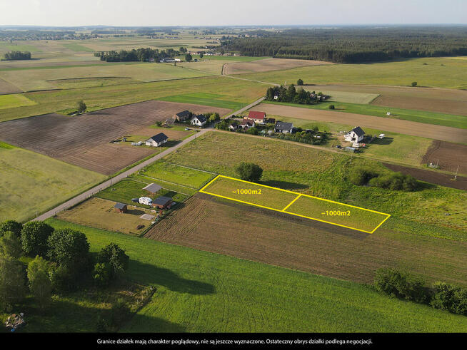 Działka budowlana Kaszuby 1000m2, Zamość gm. Karsin, piękna