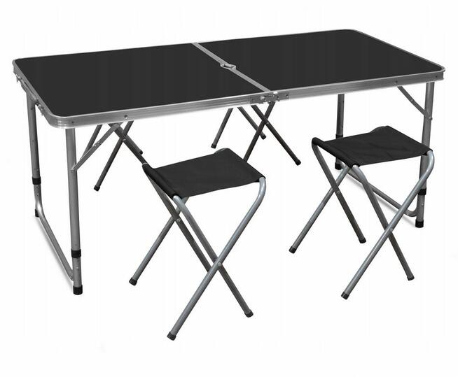 STOLIK TURYSTYCZNY SKŁADANY + 4 KRZESŁA zestaw mebli