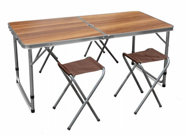 STOLIK TURYSTYCZNY SKŁADANY + 4 KRZESŁA zestaw mebli