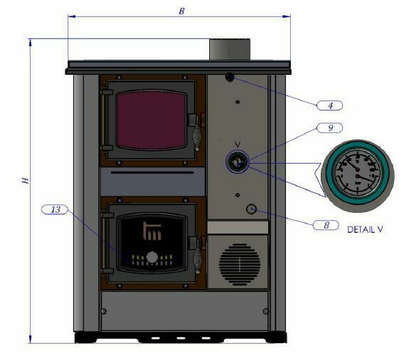 Kuchnia węglowa c.o. - kocioł c.o. TEMY PRO12