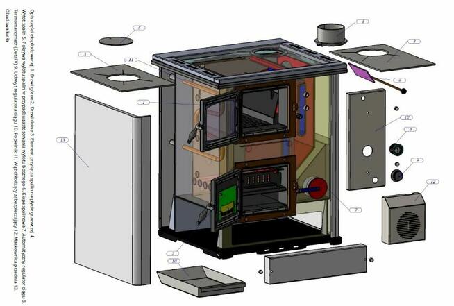 Kuchnia węglowa c.o. - kocioł c.o. TEMY PRO12
