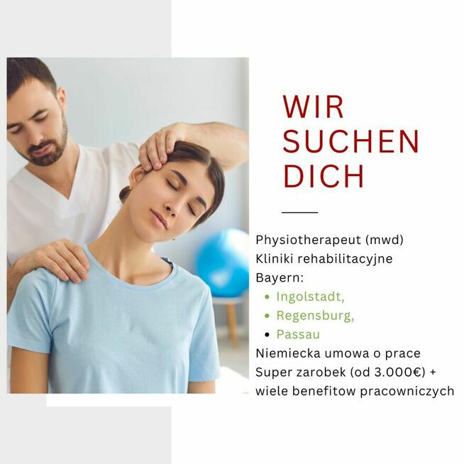 Fizjoterapeuta praca klinika rehabilitacyjna Regensburg