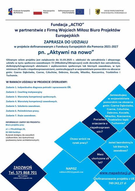 „Aktywni na nowo” nr FEPM.05.11-IZ.00-0121/23