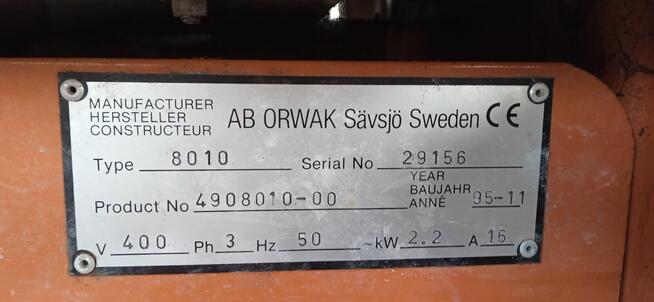 Belownica prasa do makulatury foli Orwak 8010