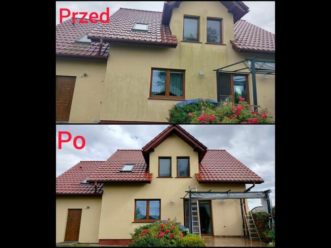 Mycie elewacji kostki brukowej dachów