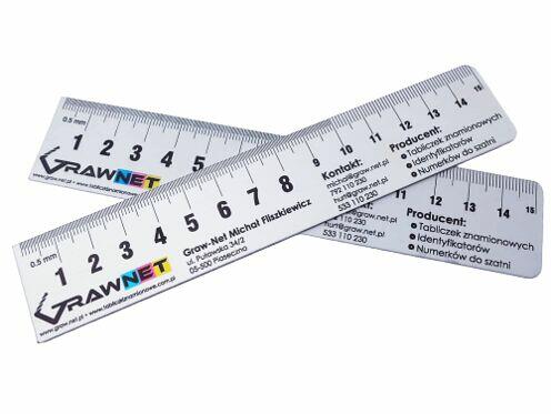 Linijki reklamowe z aluminium z nadrukiem 15 cm - 100 szt.