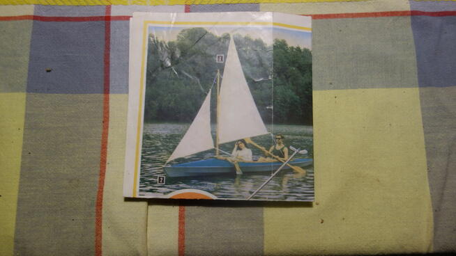 kajak skladak z 2 wiołami zaglem, masztm i płetwmi