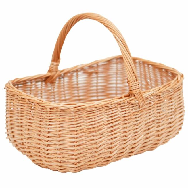 Kosz wiklinowy PERŁOWY na zakupy prezent grzyby Rzeszów