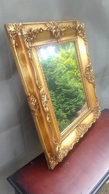 Piękne lustro z podwójną ramą i orginalnym szkłem lustrzanym