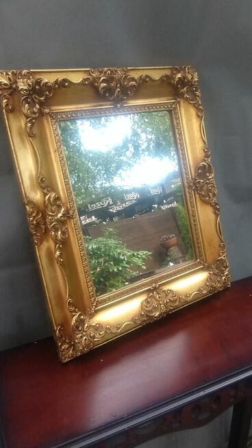 Piękne lustro z podwójną ramą i orginalnym szkłem lustrzanym