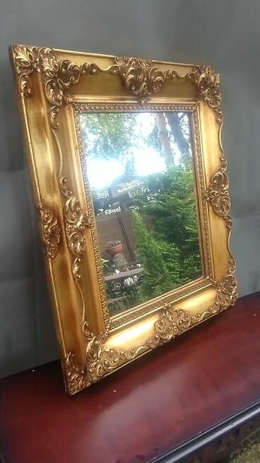 Piękne lustro z podwójną ramą i orginalnym szkłem lustrzanym