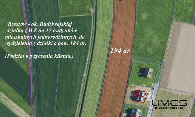 10 ar – Rzeszów Budziwój – 17 działek z WZ