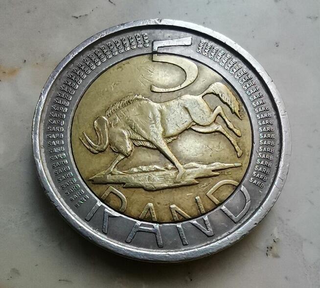 Moneta 5 rand, Afryka Południowa