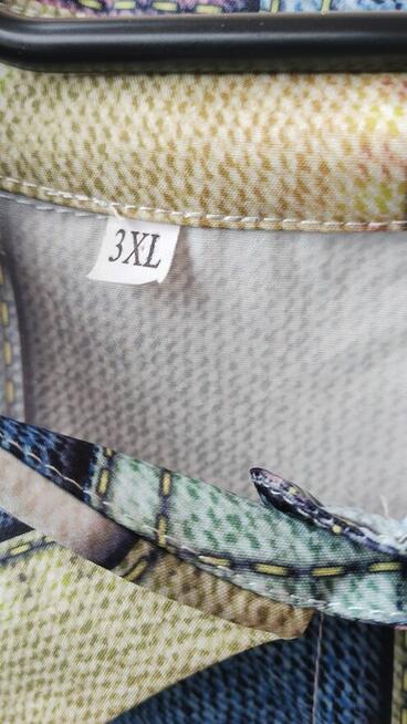 Bluzka damska/koszula w kolorową kratkę – rozmiar 3XL