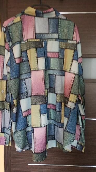 Bluzka damska/koszula w kolorową kratkę – rozmiar 3XL