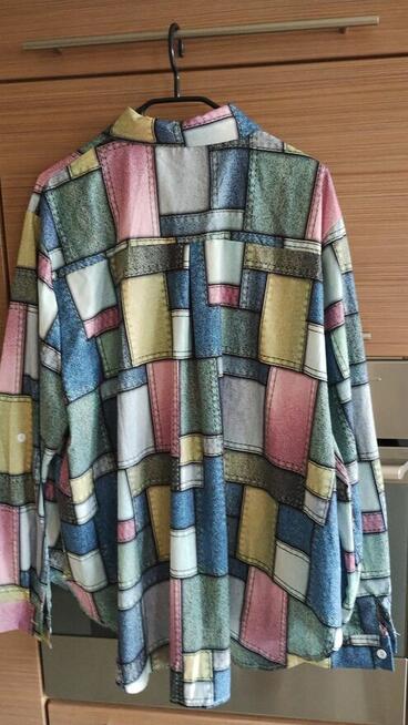 Bluzka damska/koszula w kolorową kratkę – rozmiar 3XL