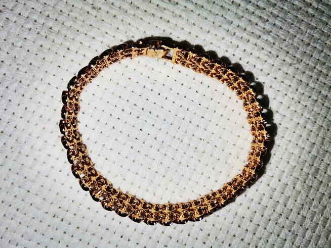 Pozłacany łańcuszek i bransoletka w serduszka