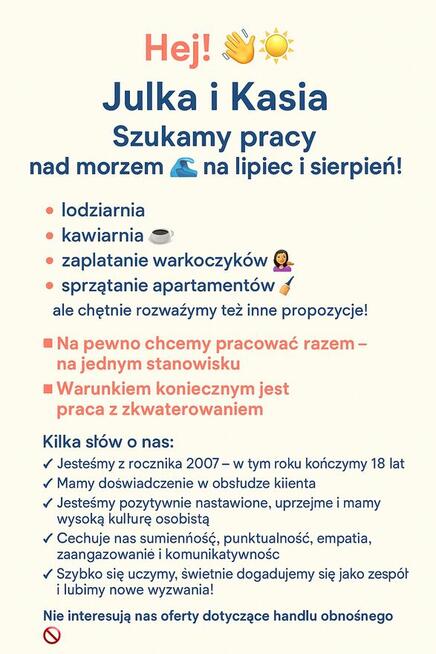szukamy pracy (2 przyjaciółki)