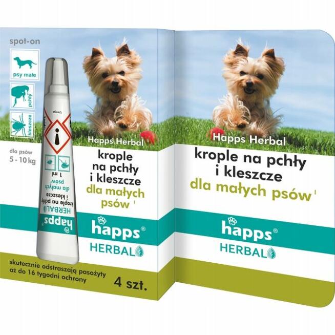 Happs Herbal Krople na Pchły i Kleszcze dla Małych Psów Dłu