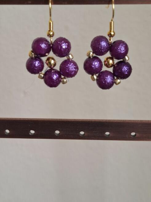 kolczyki kwiatowe z koralików