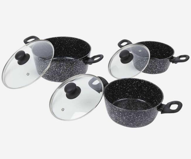 Garnki nieprzywierające 6el zestaw kuchenny z pokrywkami