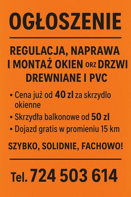 Regulacja, naprawa okien i drzwi