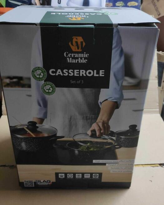 Garnki nieprzywierające 6el zestaw kuchenny z pokrywkami