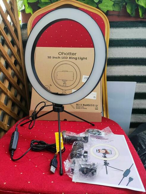 Lampa LED Okrągła pierścieniowa USB pilot Lampka kosmetyczna