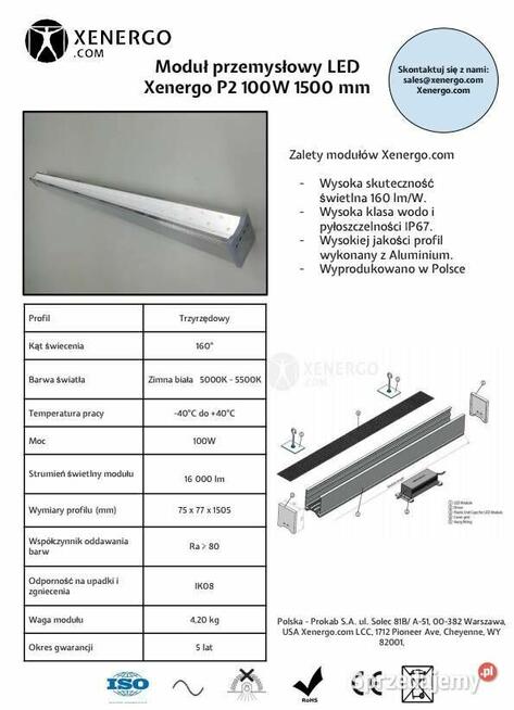 Moduł Przemysłowy LED 100W 2000mm