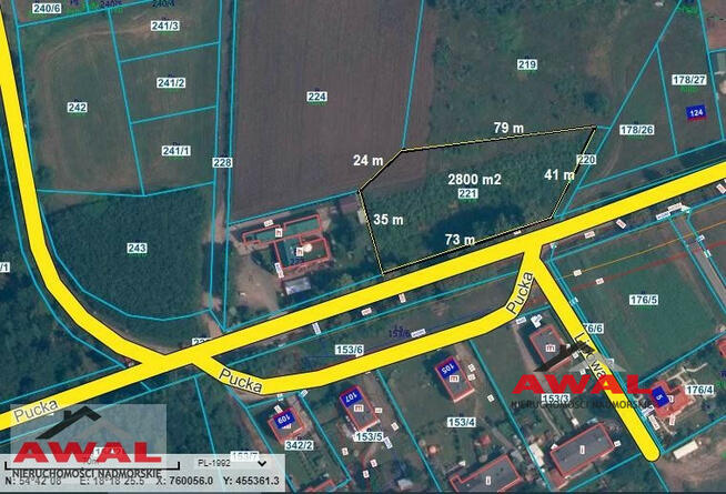 Działka budowlana Darzlubie gm. Puck, Pucka