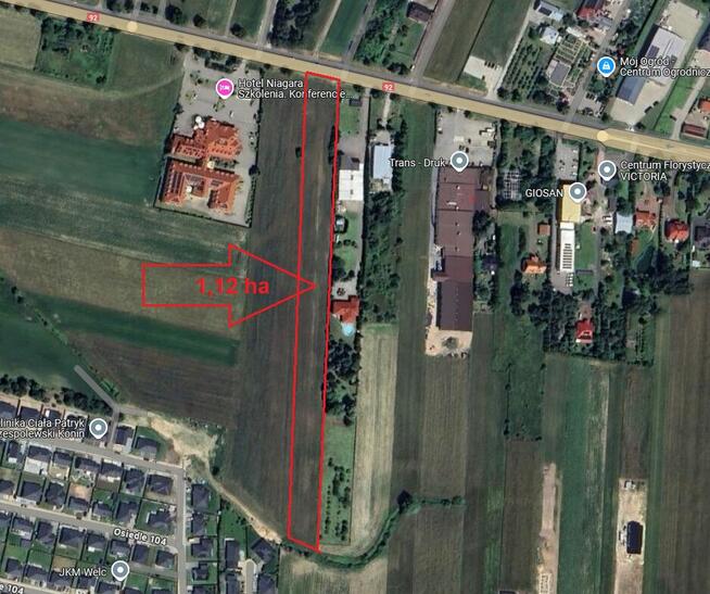 Kraśnica - działka inwestycyjna na sprzedaż przy DK92
