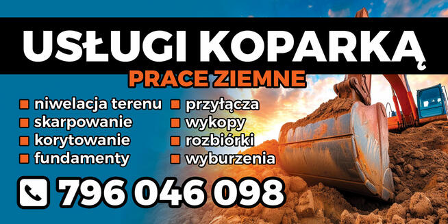 Profesjonalne usługi koparką 10T – prace ziemne | Kielce