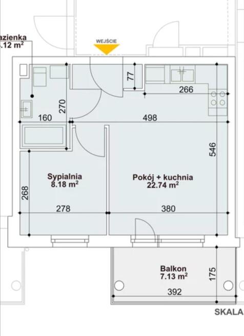 Nowe 2 pok w st. deweloperskim os. Sady 1 piętro