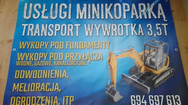 Usługi minikoparka i wywrotka.