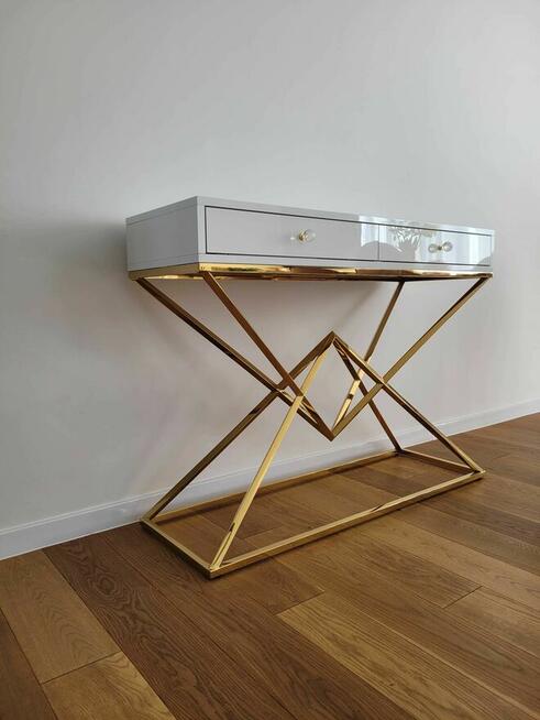 Konsola DIAMOND , Złota podstawa, GLAMOUR, AKANT Meble