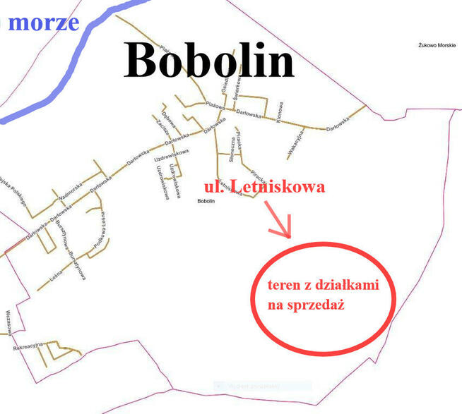 Działka 3 km od morza, Bobolin, Dąbki pod Darłowem
