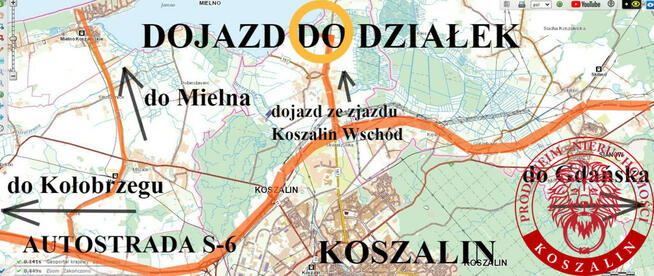 Działka nad jeziorem blisko morza Łabusz Koszalin