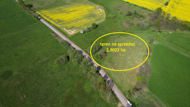 Działka bud. 2,90 ha nad morzem i jeziorem Łącko