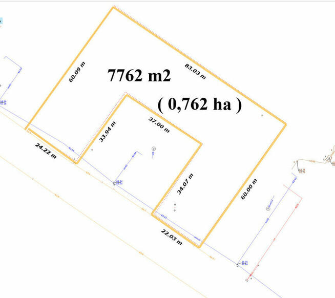 Szczeglino Mokre działka 7762 m2 przy drodze
