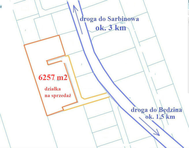 Sarbinowo Będzinko duża działka 3 km od morza