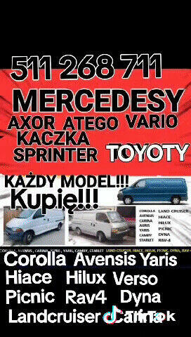 Skup aut toyota mercedes corolla avensis sprinter actros Kac