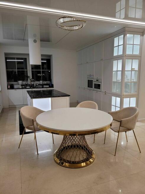 Złoty Stół Glamour, Stół okrągły, AKANT Meble