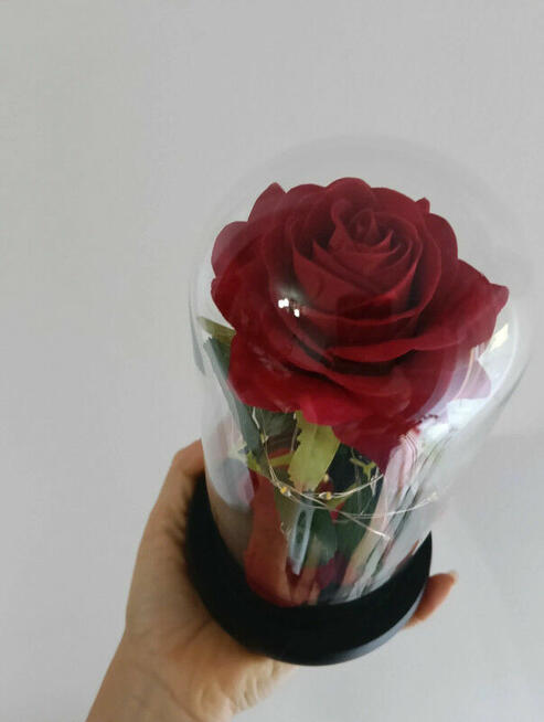 Róża w szkle- świecąca
