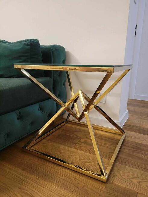 Stolik boczny, stolik złoty, LUXURY, AKANT Meble