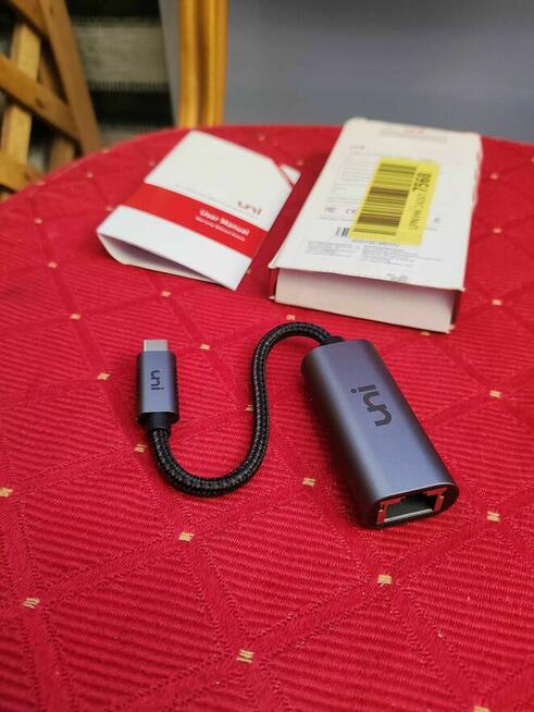 Adapter USB C Ethernet LAN RJ-45 przejściówka UNI do Laptopa