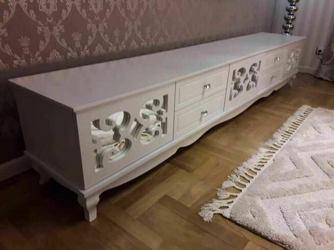 Szafka RTV, ażurowa, komoda, glamour AKANT Meble