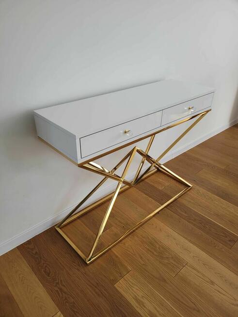 Konsola DIAMOND , Złota podstawa, GLAMOUR, AKANT Meble