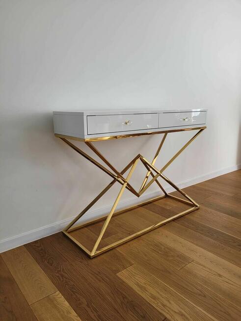 Konsola DIAMOND , Złota podstawa, GLAMOUR, AKANT Meble