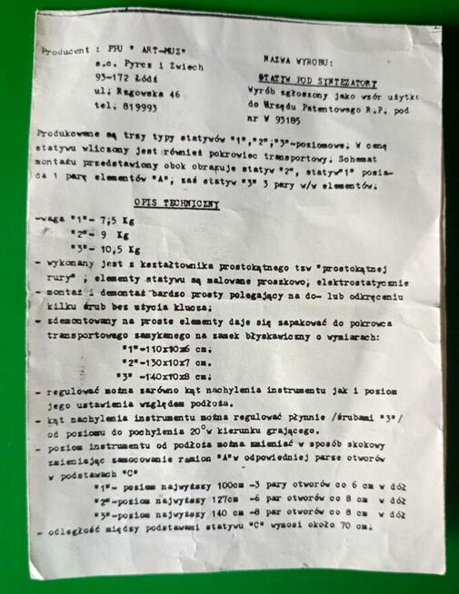 Statyw na dwa keyboardy